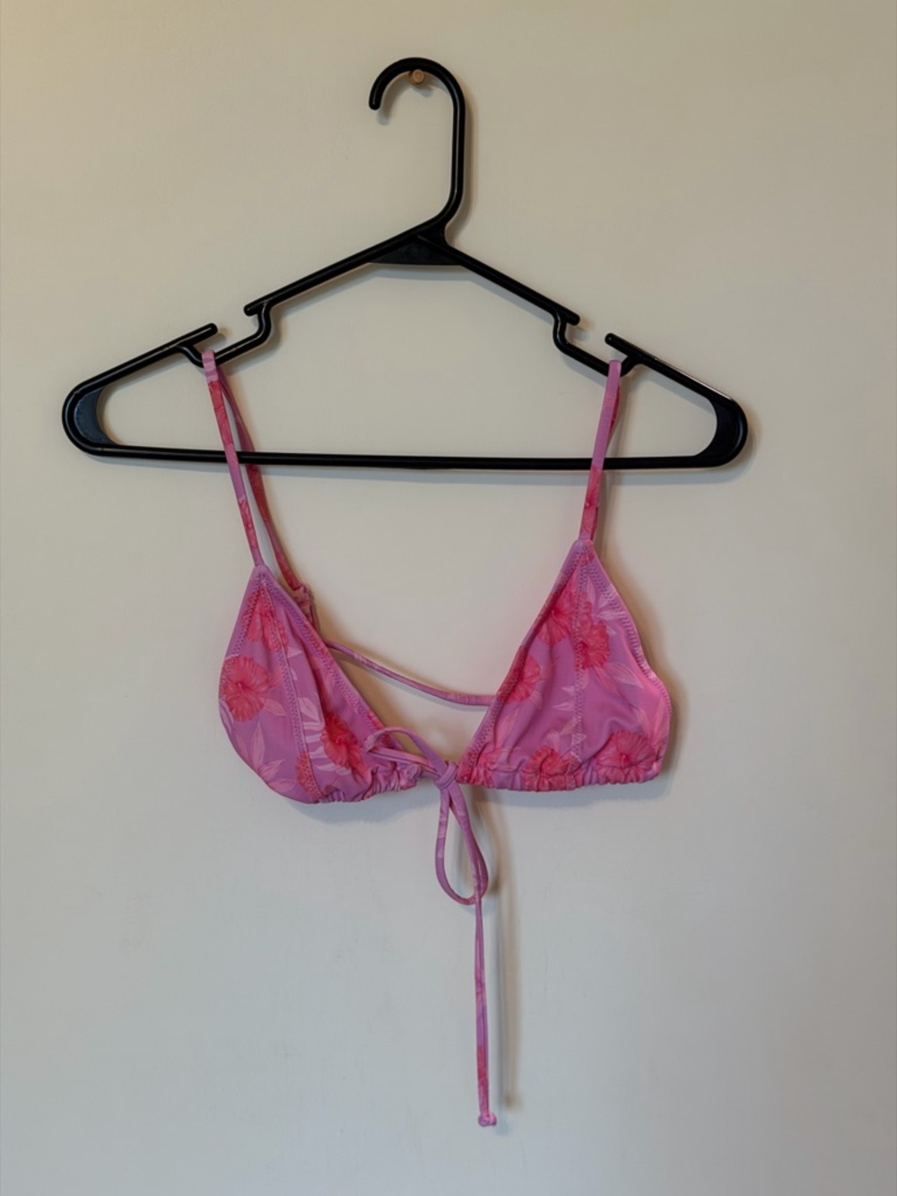 PacSun Pink Floral Triangle Bikini Tie Top